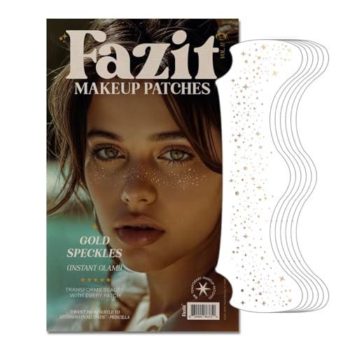 Fazit Makeup Patches - Gold - Face Glitter Makeup Speckles - Glow Up Makeup Patches - Face Glitter Speckles Patches - Cute Glitter Makeup Accessories for Women - Cosmetic Glitter for Face - 6 Count | Amazon (US)