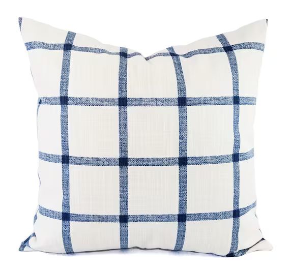 Blue Pillow Covers - Dark Blue Pillow Sham - White Pillow Cover - Blue White Pillow - Navy Pillow... | Etsy (US)