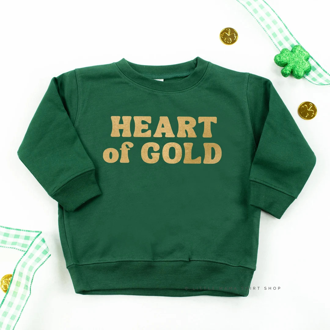 Heart of Gold© - Forest Green Child Sweater | Infant Sweater | St Patricks Day Sweater | St Patt... | Etsy (CAD)