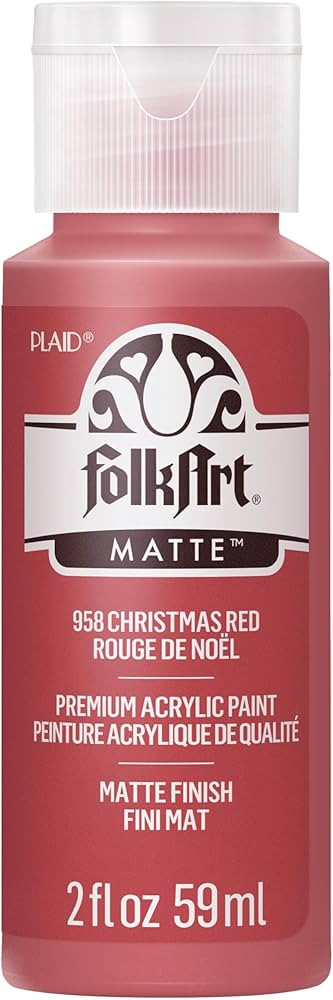 FolkArt Acrylic Paint in Assorted Colors (2 oz), 958, Christmas Red | Amazon (US)