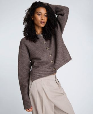 Women's Crewneck Button Up Cardigan | Macy's