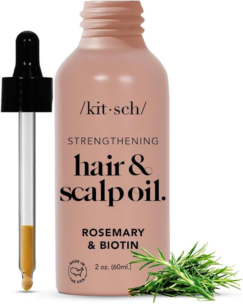 Kitsch Rosemary Oil for Hair Growth & Healthy Scalp, Pre Wash Scalp & Hair Oil Infused with Bioti... | Amazon (US)