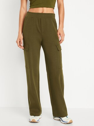 High-Waisted Dynamic Fleece Cargo Trouser Pants for Women | Old Navy (US)