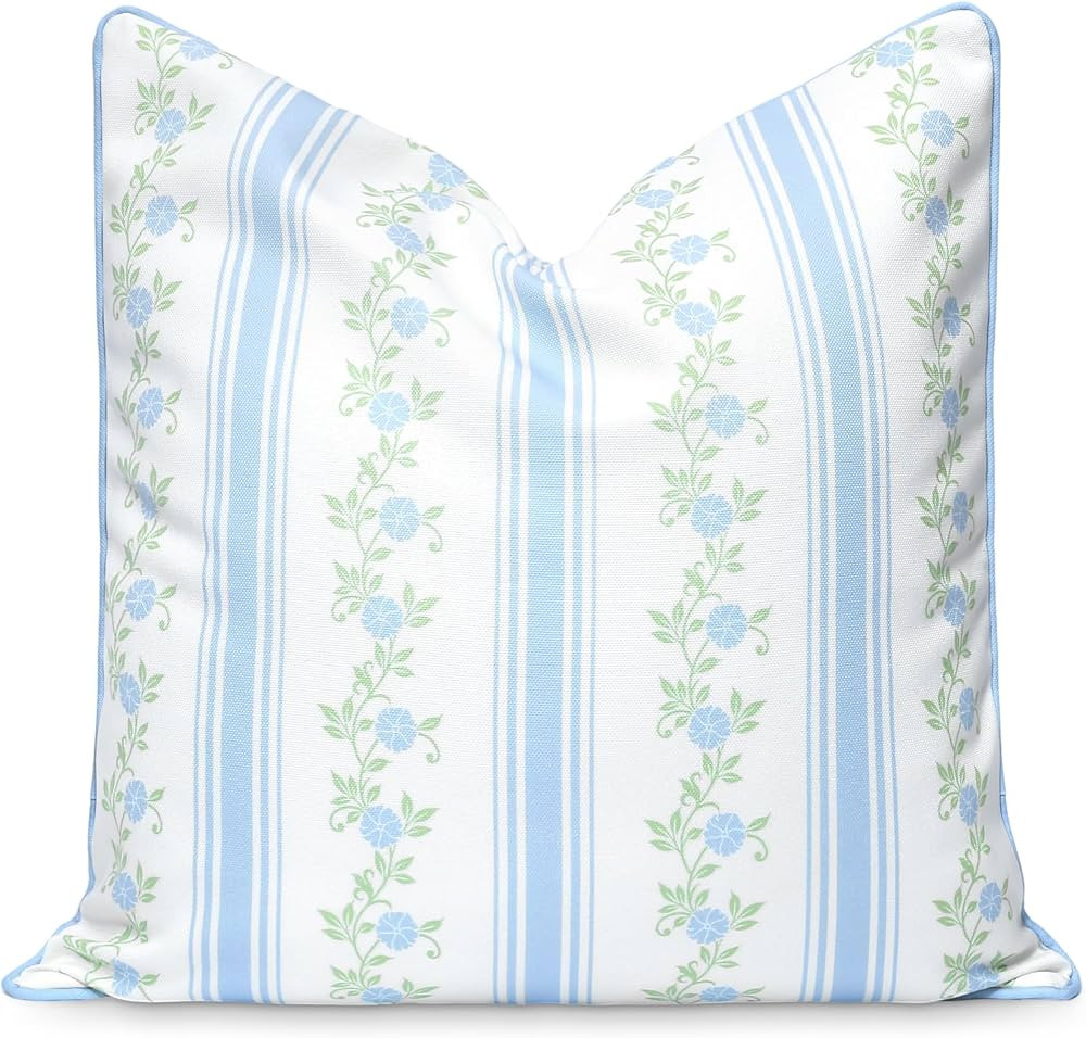 Hofdeco Premium Coastal Patio Indoor Outdoor Throw Pillow Cover Only, 20"x20" Water Repellent for... | Amazon (US)