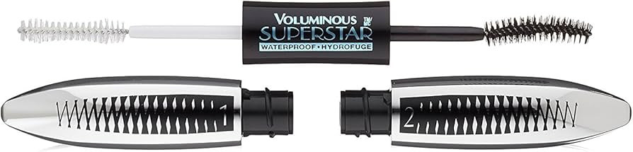 L'Oreal Paris Cosmetics Voluminous Superstar Mascara, Waterproof, Black, 0.41 Fl. Oz, 1 Count | Amazon (US)