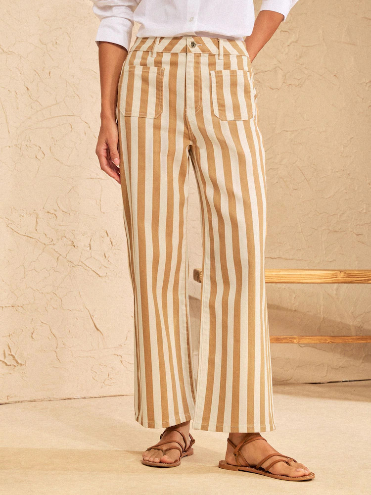 Love & Roses Straight Leg Crop Jeans With Stripe Detail | Next EU