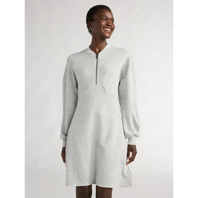 Scoop Women’s Ultimate ScubaKnit Zip Front Mini Dress, Sizes XS-XXL - Walmart.com | Walmart (US)