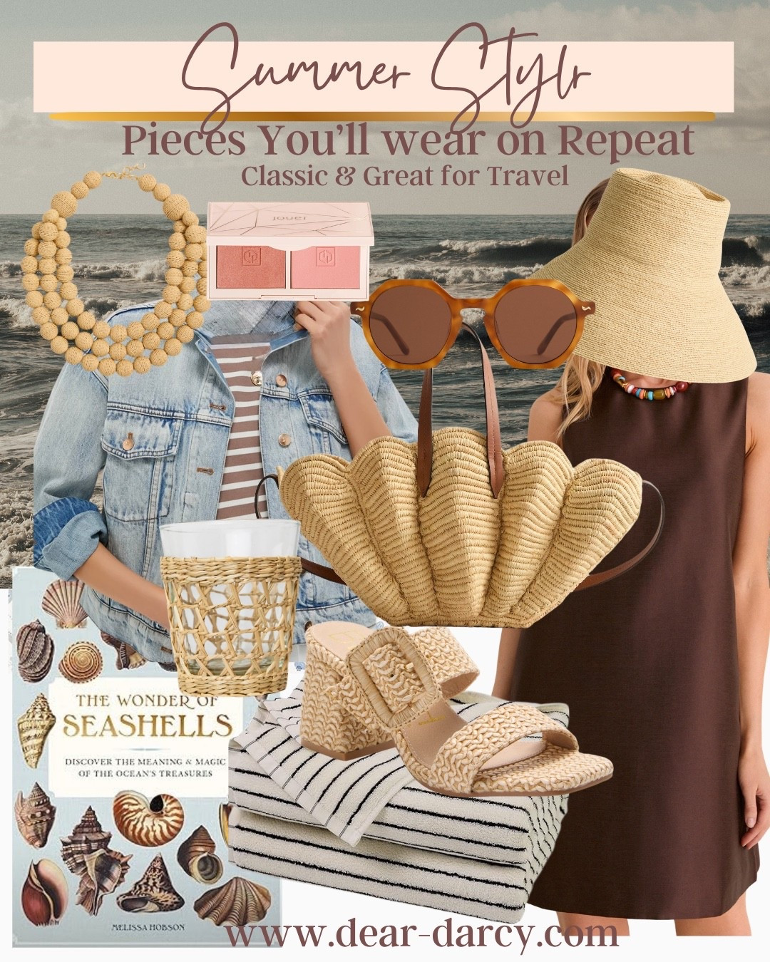 Summer outfit inspo

Piece you’ll wear all summer long and reach for again next spring and summer.

High quality and great wardrobe builders 

A great fitting and flattering acid wash denim jacket 

Linen classic style tank sheth dress  tts 

Straw bucket hat that’s so Audrey 

Shell raffia bag with leather handles 

Raffia 3 Stan bead necklace  I  adore

Block heel raffia two buckle sandals 

Sea grass glass wear 

Sea shell coffee table book

A great striped towel for a little bathroom refresh 

A blush duet combo $28 

The cutest scalloped sunglasses

#LTKootd #LTKTravel #LTKOver40