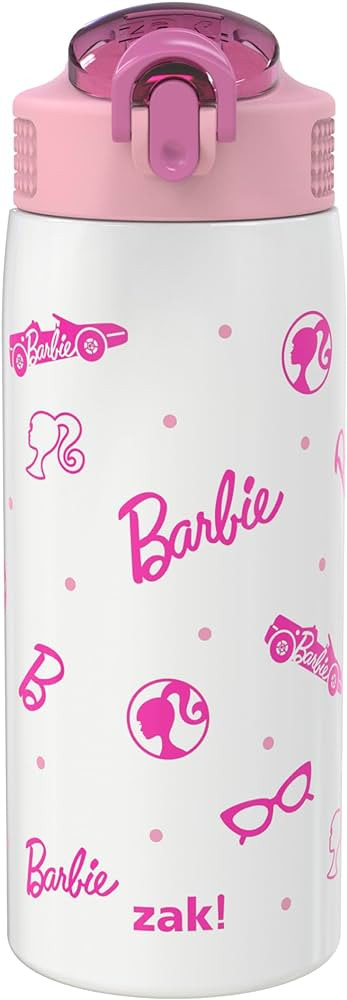 Zak Designs Barbie Water Bottle for Travel and At Home, 19 oz Vacuum Insulated Stainless Steel wi... | Amazon (US)