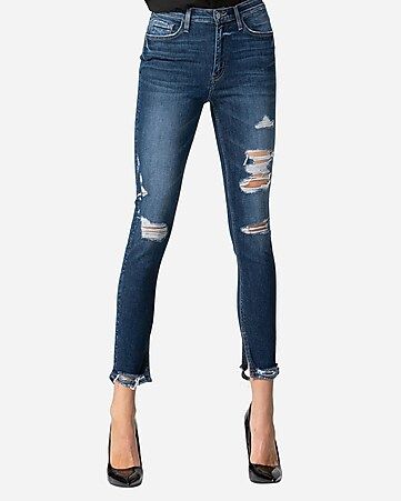Flying Monkey High Waisted Distressed Skinny Ankle Jeans | Express