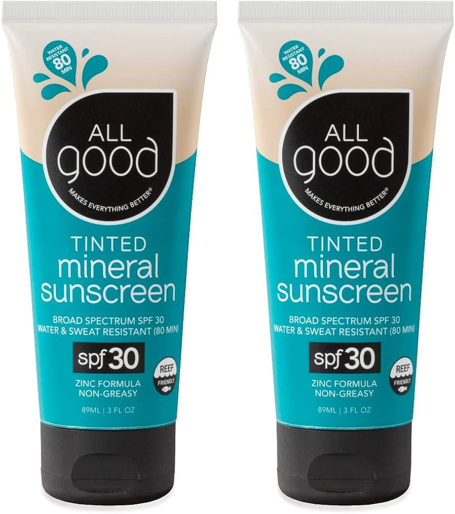 All Good Tinted Mineral Sport Sunscreen Lotion for Face & Body - UVA/UVB Broad Spectrum, SPF 30, ... | Amazon (US)