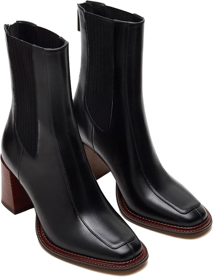 SOVANYOU Chelsea Boots Women Suqare Toe Ankle Boots Chunky Block Heel Booties Comfortable Short B... | Amazon (US)