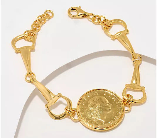 Make Your Selection: David Markstein Sterling Silver Lira Coin Equestrian Bracelet | QVC
