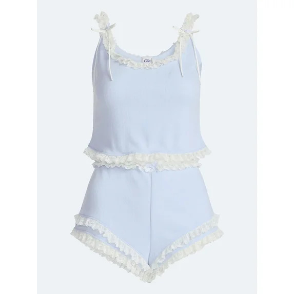 Kacey Lee Women's Pointelle Ruffle Sleep Set, 2-Piece, Sizes XS-XXL | Walmart (US)