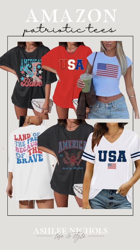 Amazon
July 4th tees
Red white and blue