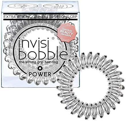 invisibobble Power Traceless Hair Ring (Crystal Clear) - Hair Coils, Coil Hair Ties- 3pcs | Amazon (US)