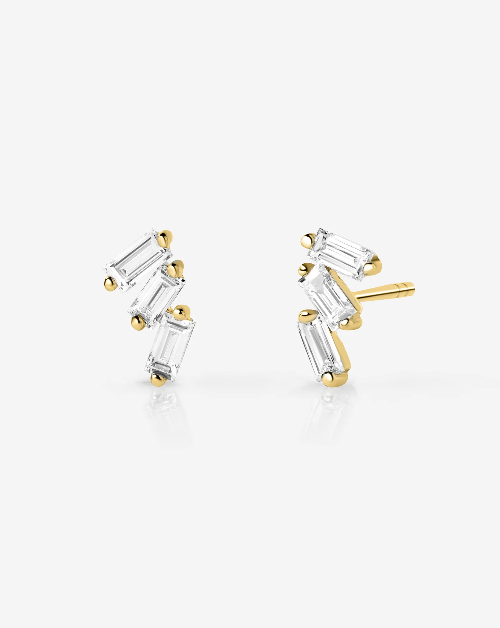 Triple Baguette Lab Diamond Studs | Ring Concierge