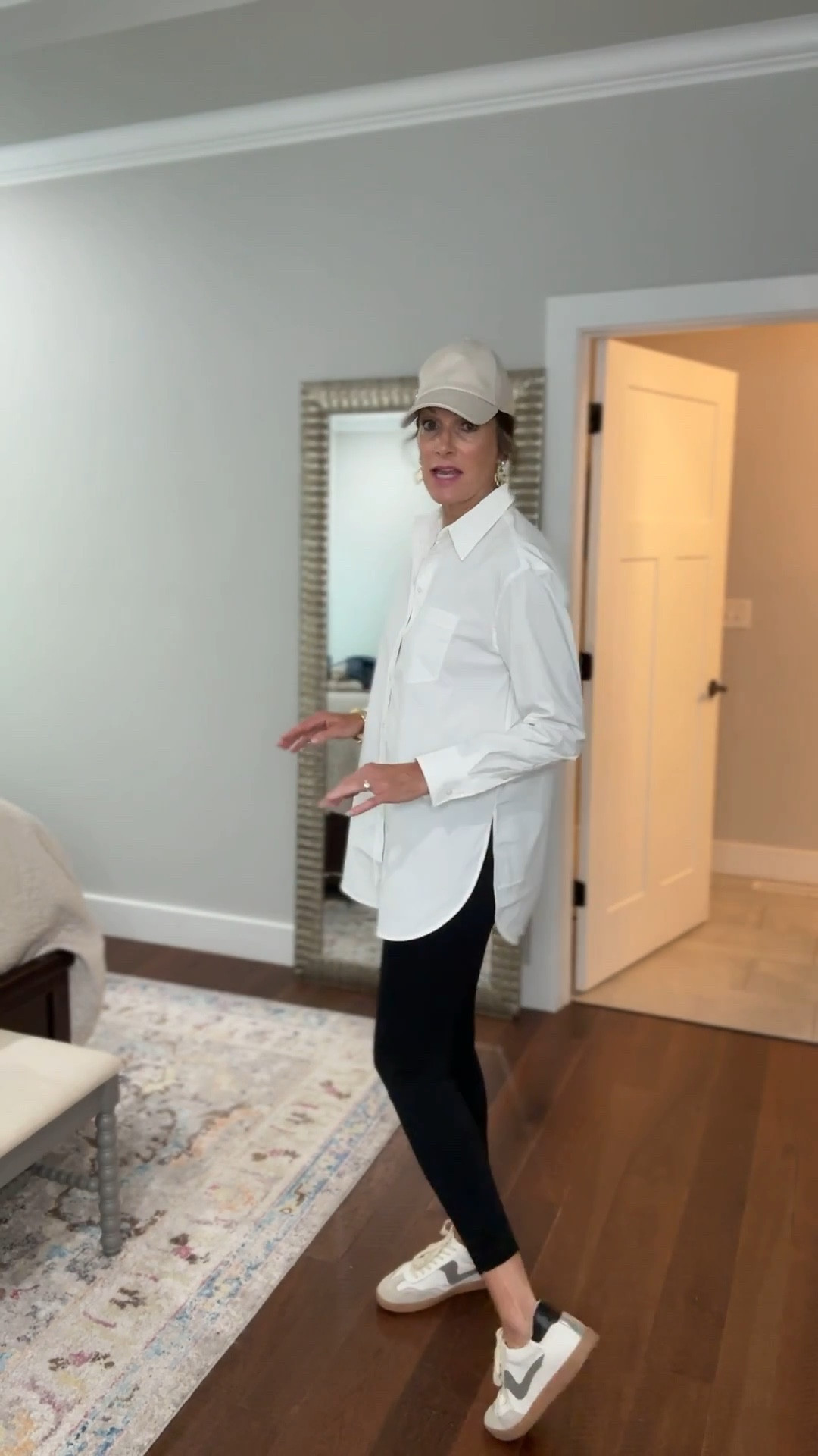 Size inclusive oversized poplin shirt. 
Petite / regular / tall 
Wearing size - small tall
Shirt is currently 50% off but not sure how long the sale will last 

Leggings - L 
Discount code : ANNIEKXSPANX 

#LTKSaleAlert #LTKStyleTip #LTKTravel