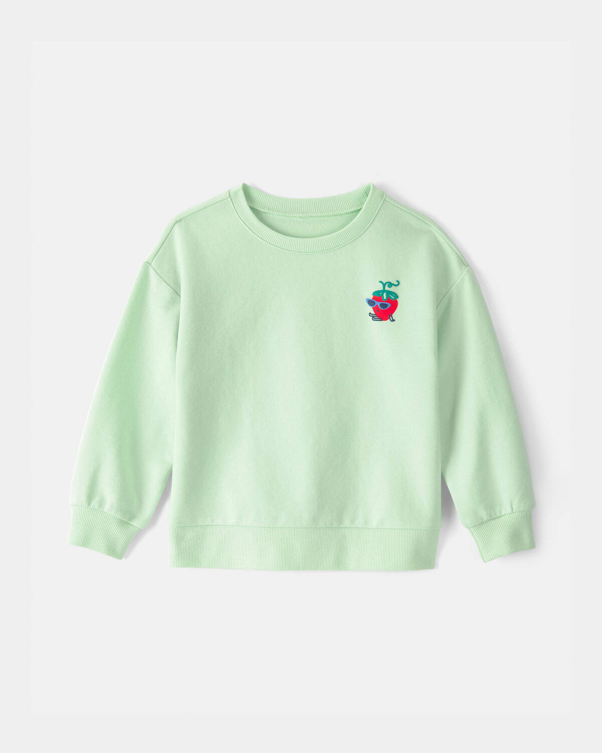 Toddler Girl Strawberry French Terry Pullover Sweatshirt - Green | Carter's | Carter's Inc