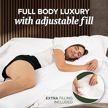Beckham Hotel Collection Customizable Body Pillow with Soft Extra Fill – Cotton Shell & Soft Do... | Amazon (US)