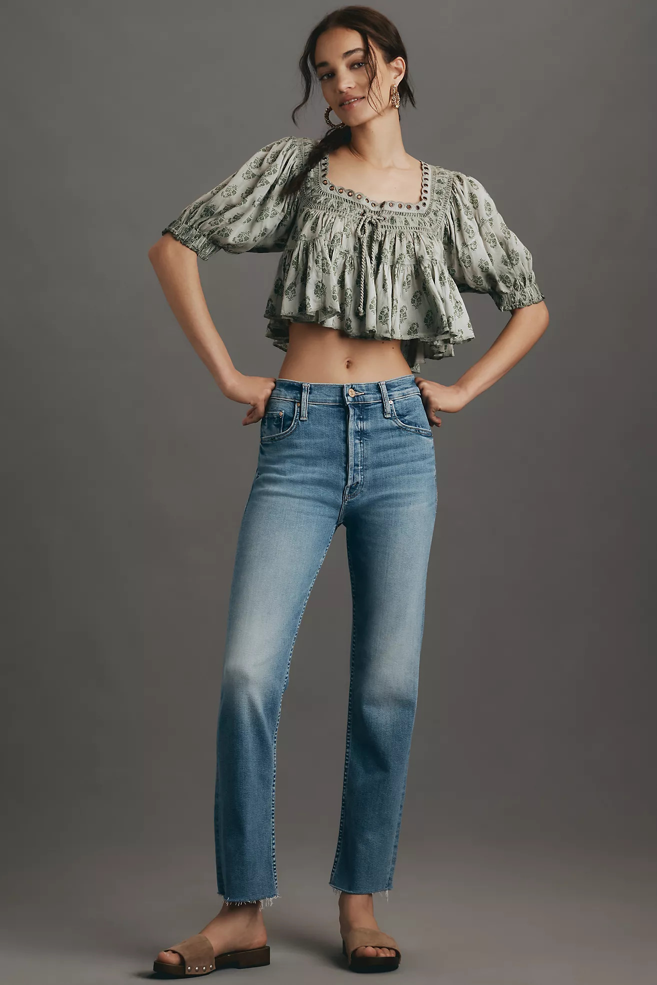 MOTHER The Tomcat Flood High-Rise Straight-Leg Jeans | Anthropologie (US)