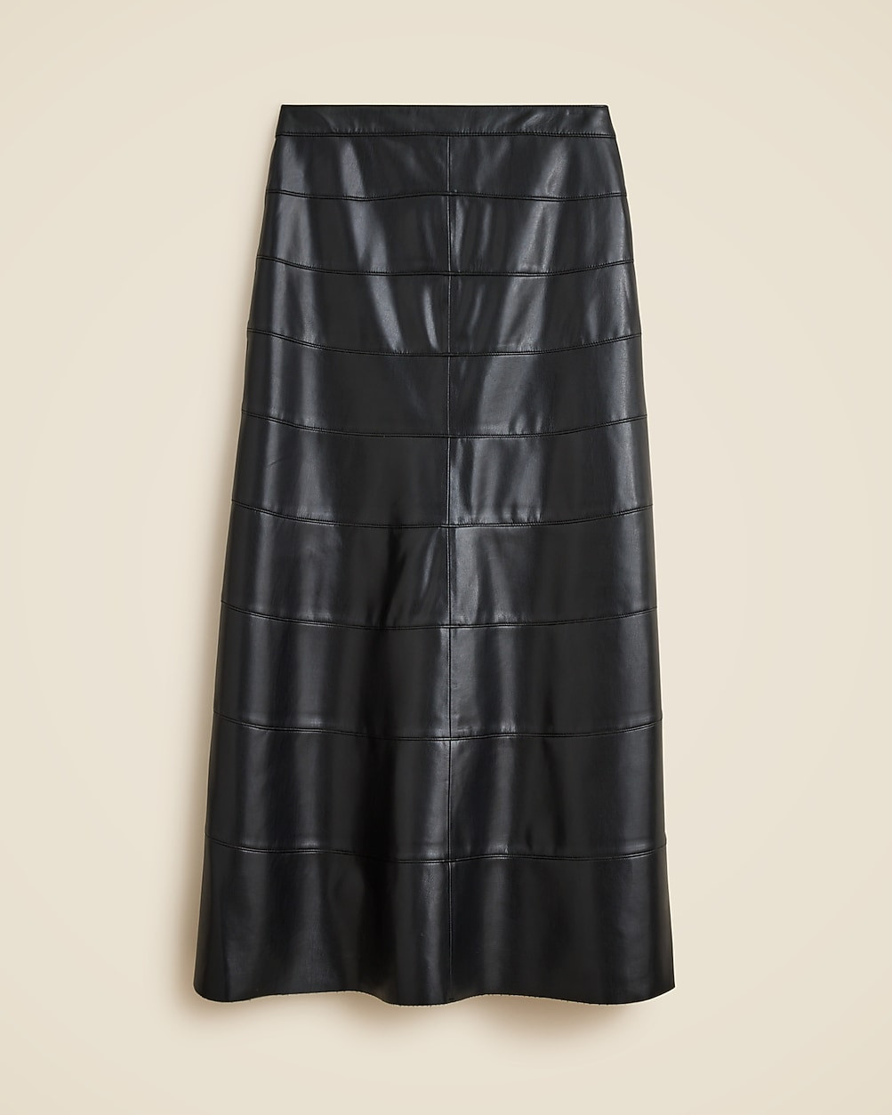 Seamed circle skirt in faux leather | J. Crew US