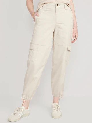 High-Waisted Barrel-Leg Cargo Ankle Pants for Women | Old Navy (US)