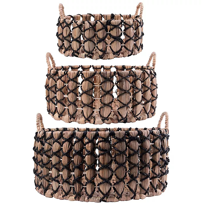 Home Essentials & Beyond Water Hyacinth Baskets (Set of 3) | Bed Bath & Beyond | Bed Bath & Beyond