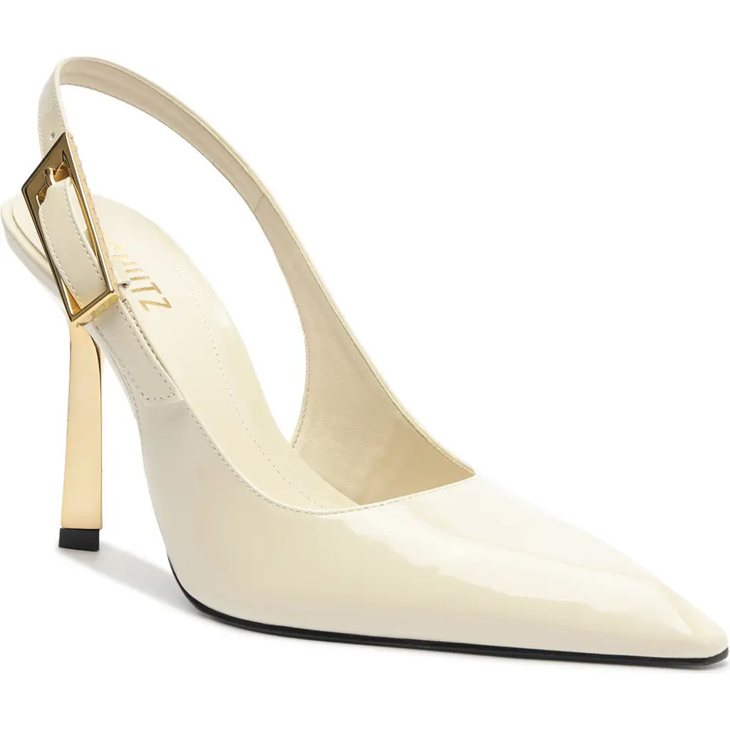 Schutz Ciara Slingback Pointed Toe Pump in Pearl at Nordstrom, Size 10.5 | Nordstrom