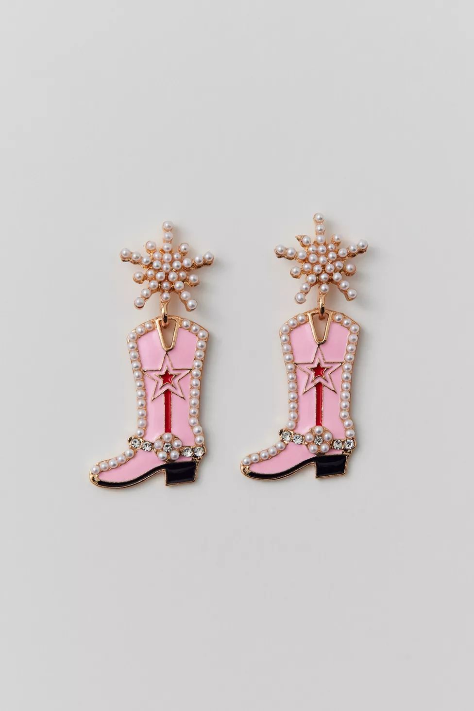 Pearl Enamel Cowboy Boot Earring | Urban Outfitters (US and RoW)