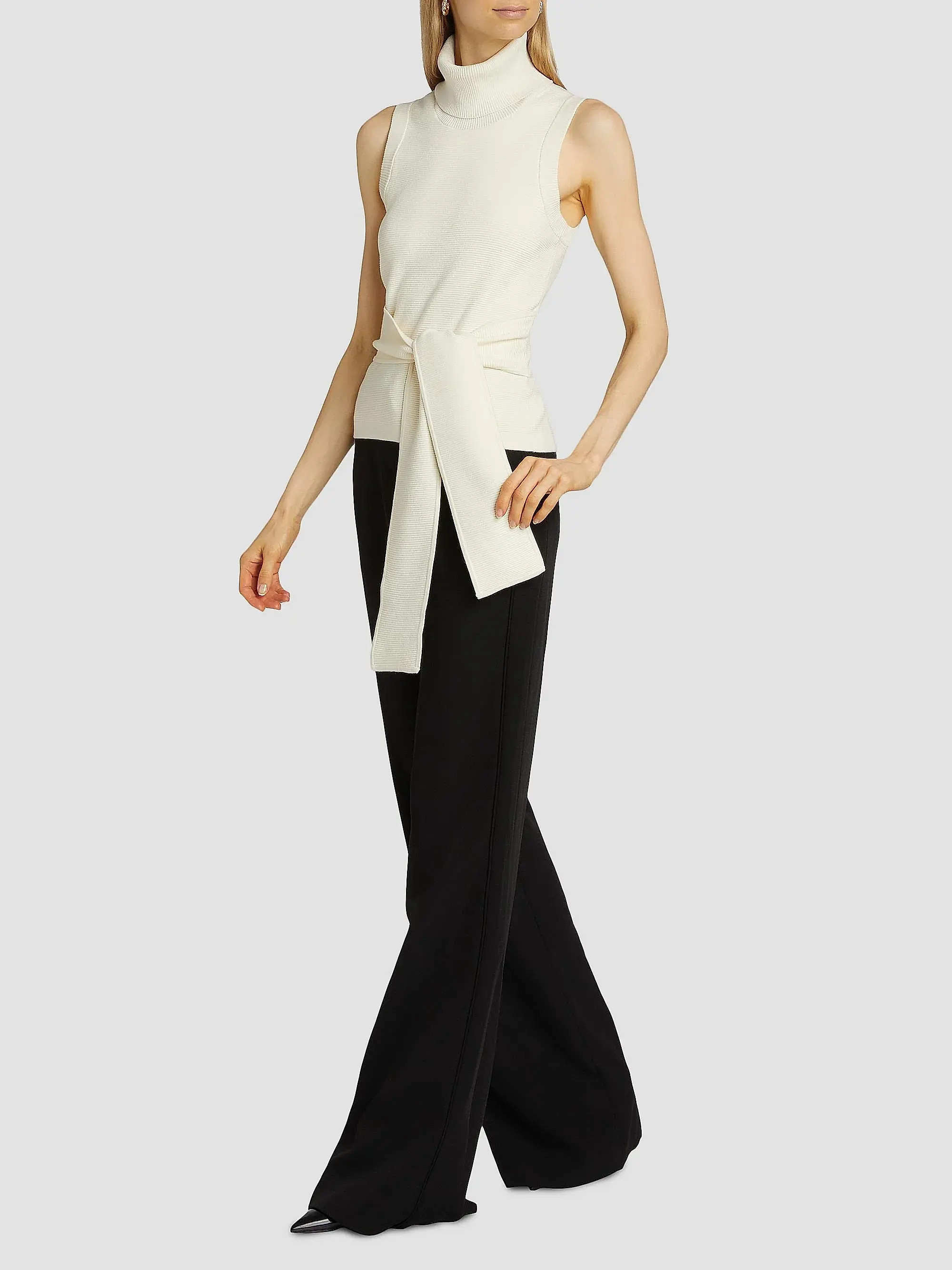 ToccinCeleste Rib-Knit Sleeveless Turtleneck Sweater | Saks Fifth Avenue