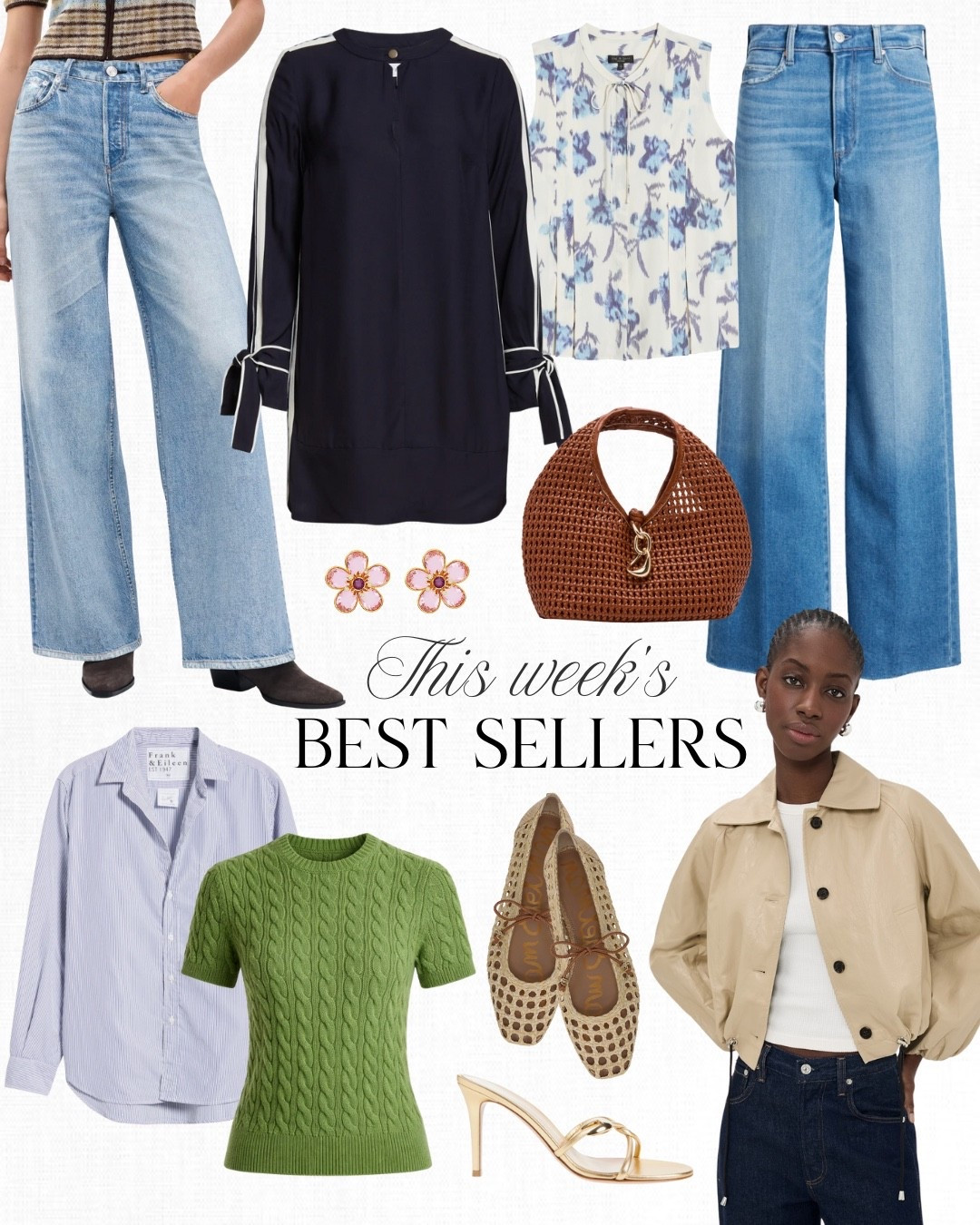 This week's top 10 have some of my absolute favorite finds that will last you all year long. These Paige Anessa jeans are such a good staple to have in your closet and truly look good on everyone! I just bought this Rails faux leather jacket and I haven't stopped wearing it. Plus it feels like the perfect color for this time of year. Speaking of color, this Vince cable-knit sweater is absolutely stunning.

#LTKootd #LTKPetite #LTKFindsUnder100