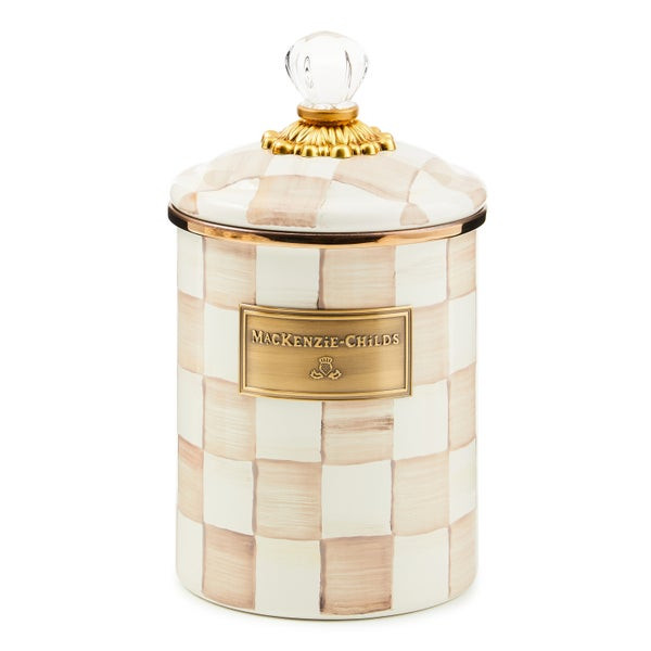 MacKenzie-Childs Mocha Check Medium Canister | MacKenzie-Childs