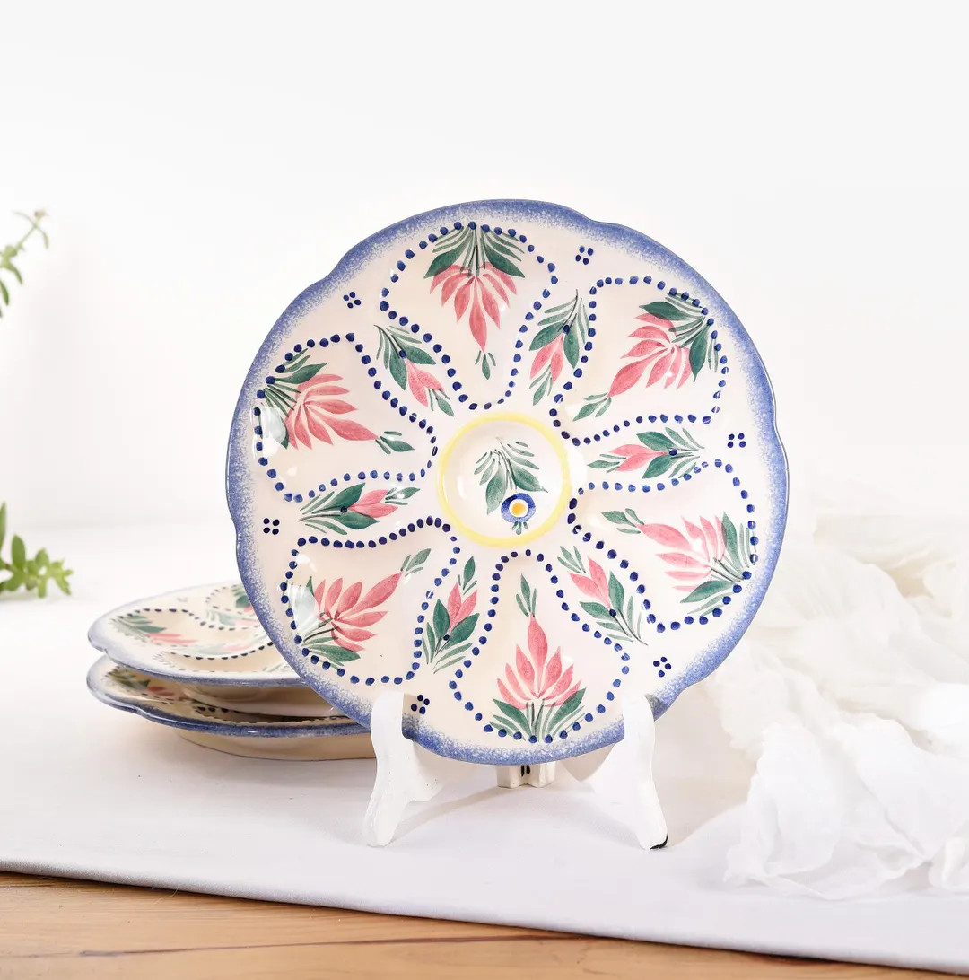 Henriot Quimper Oyster Plate. Antique French Quimper Faience. Hand Painted Henriot Floral Oysters... | Etsy (US)