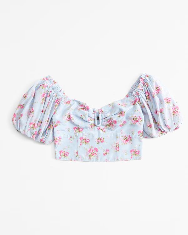 Drama Puff Sleeve Sweetheart Set Top | Abercrombie & Fitch (US)