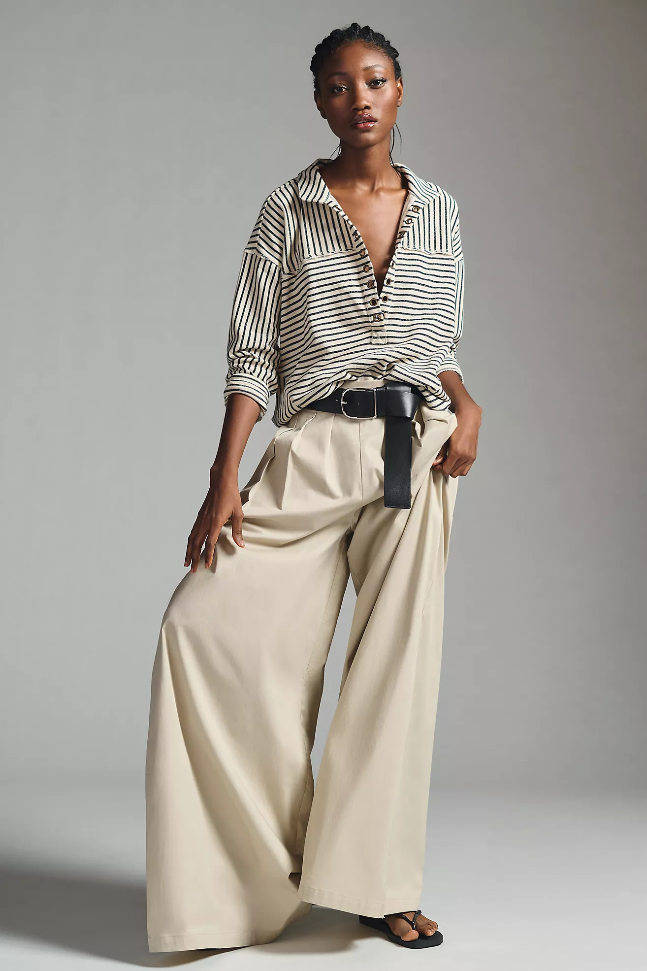 Corey Lynn Calter Wide-Leg Pleated Pants | Anthropologie (US)