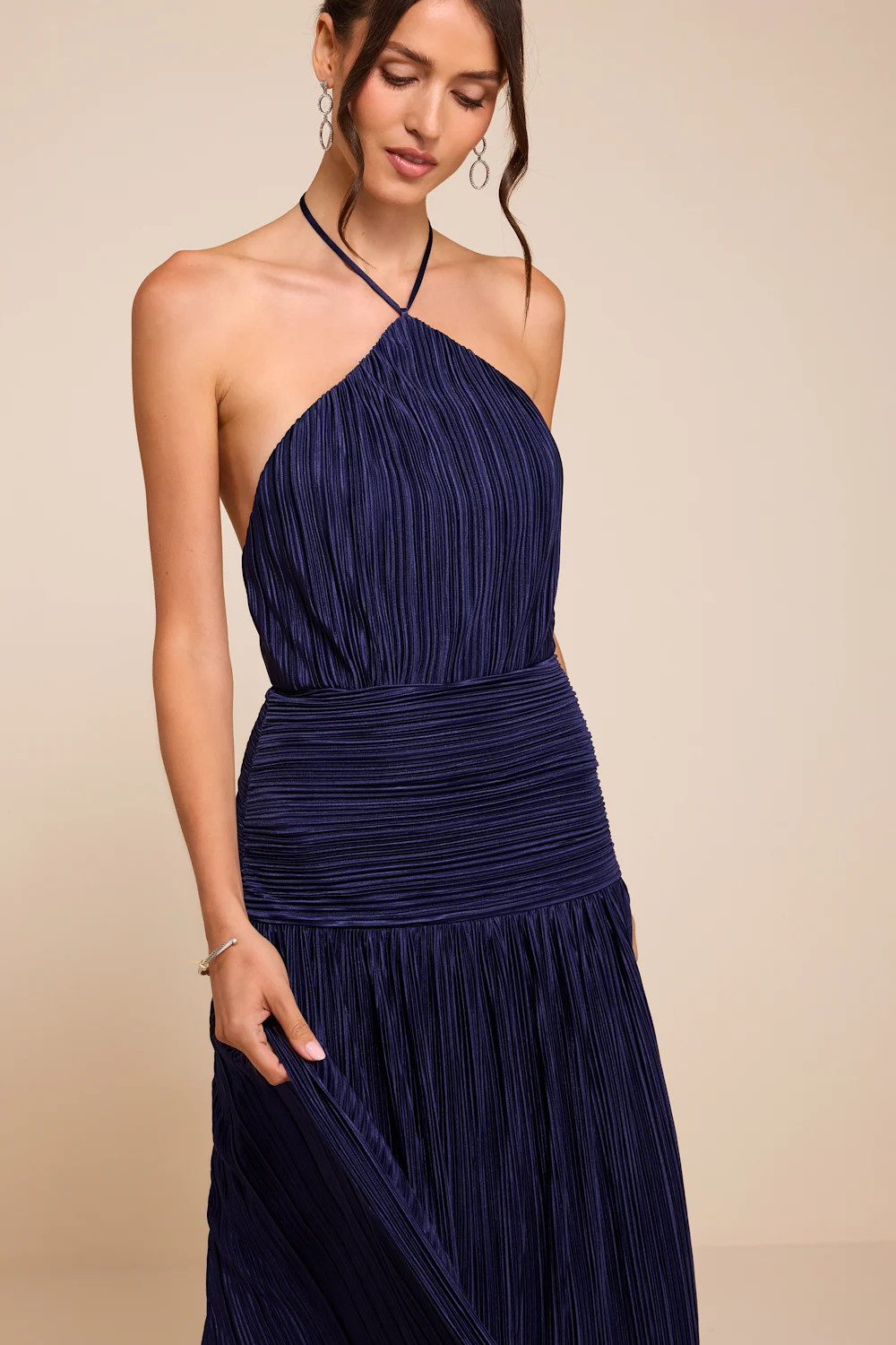 Maryann Navy Blue Plisse Maxi Dress | Lulus