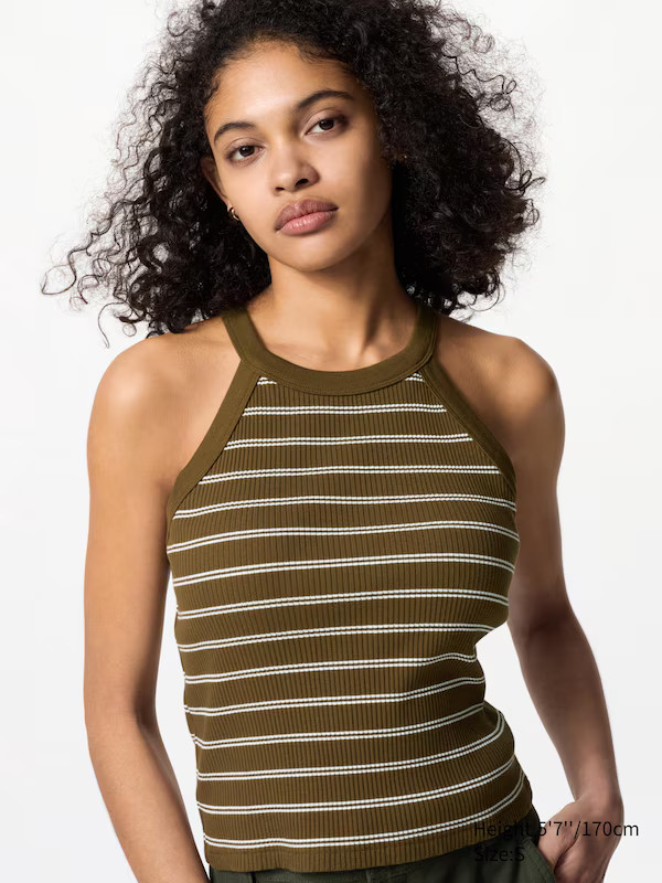 Halter Neck Sleeveless Bra Top (Stripe) | UNIQLO (UK)