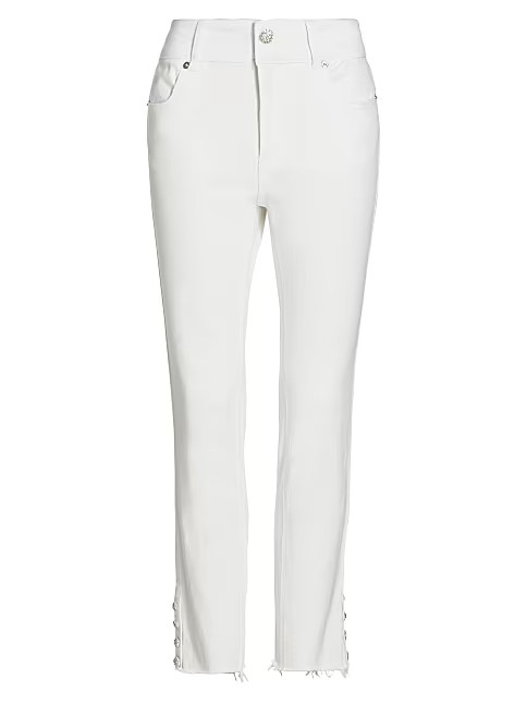 Lucie Crystal-Button Crop Pants | Saks Fifth Avenue