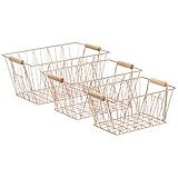 AmazonBasics Wire Storage Baskets - Large Set of 3, Copper | Amazon (US)