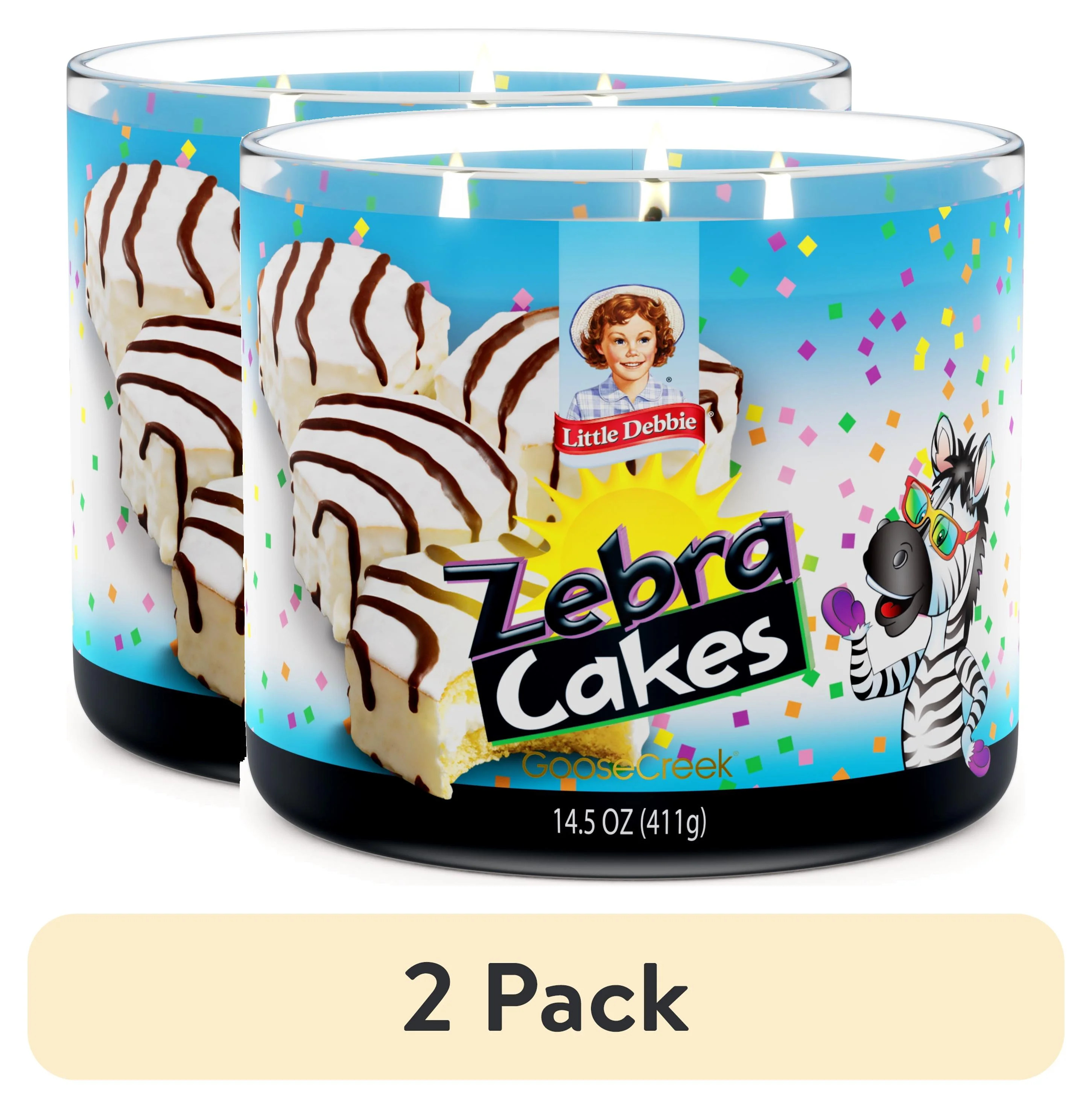 (2 pack) Goose Creek 3-Wick Little Debbie Zebra Cakes Scented Jar Candle, 14.5oz. | Walmart (US)