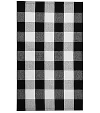 KOZYFLY Buffalo Plaid Area Rugs 27.5x43 Inches Black and White Checkered Rug Washable Front Door ... | Amazon (US)