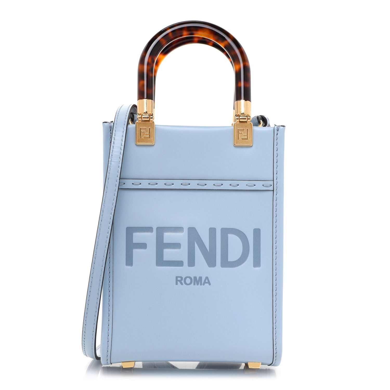 Vitello King Plexiglass Mini Fendi Sunshine Shopper Tote Azzurro Baby | FASHIONPHILE (US)