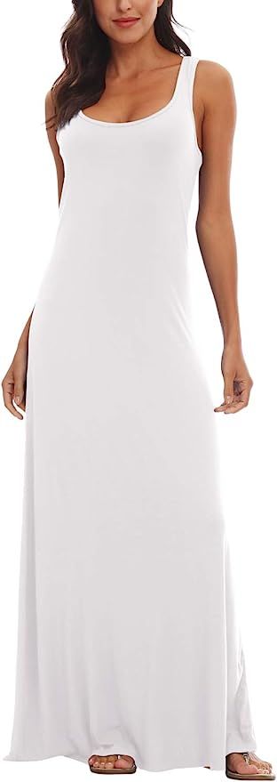 Urban CoCo Women's Floral Print Sleeveless Tank Top Maxi Dress | Amazon (US)