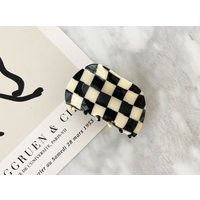 Checkered Hair Clips, Trendy Claw, Glossy Clip, Accessories For Her, Acetate Perfect Gift | Demi | Etsy (US)