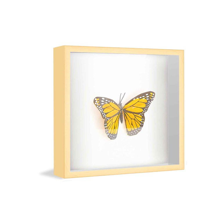 7x7 Shadow Box Frame Gold | 1.625 inches Deep Real Wood Traditional Shadowbox Display Frame | UV | Walmart (US)