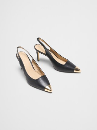 Metal Toe Cap Slingback Heel | Banana Republic Factory