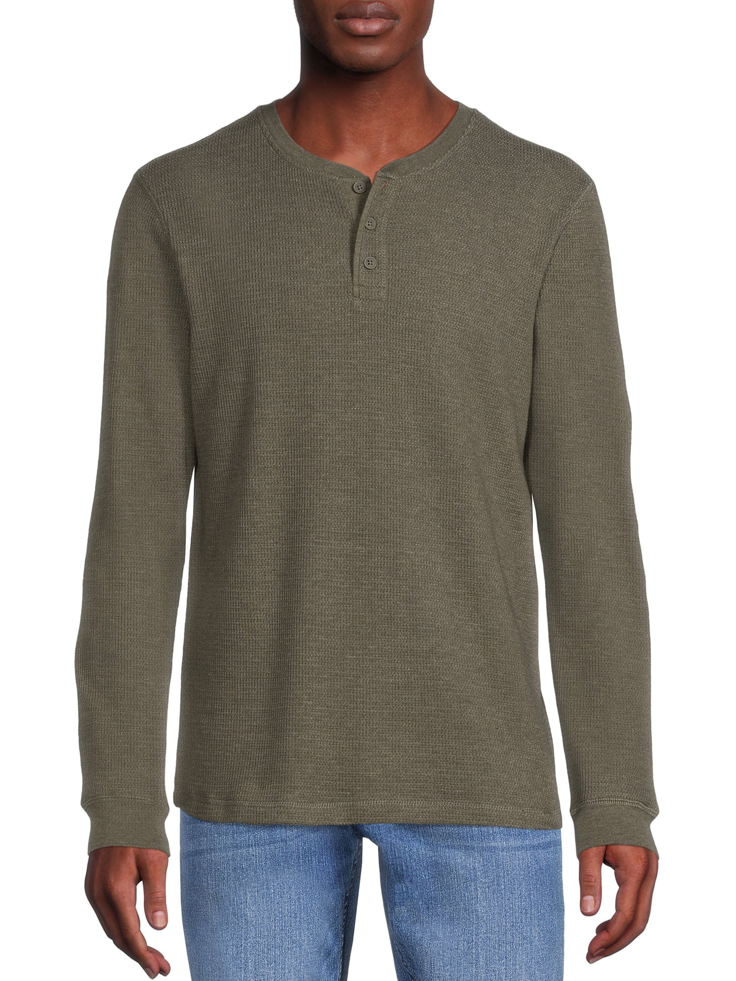 George Men's and Big Men's Long Sleeve Thermal Henley Shirt - Walmart.com | Walmart (US)