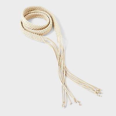 Cotton Macrame Fringe Belt - Universal Thread™ Off-White M/L | Target