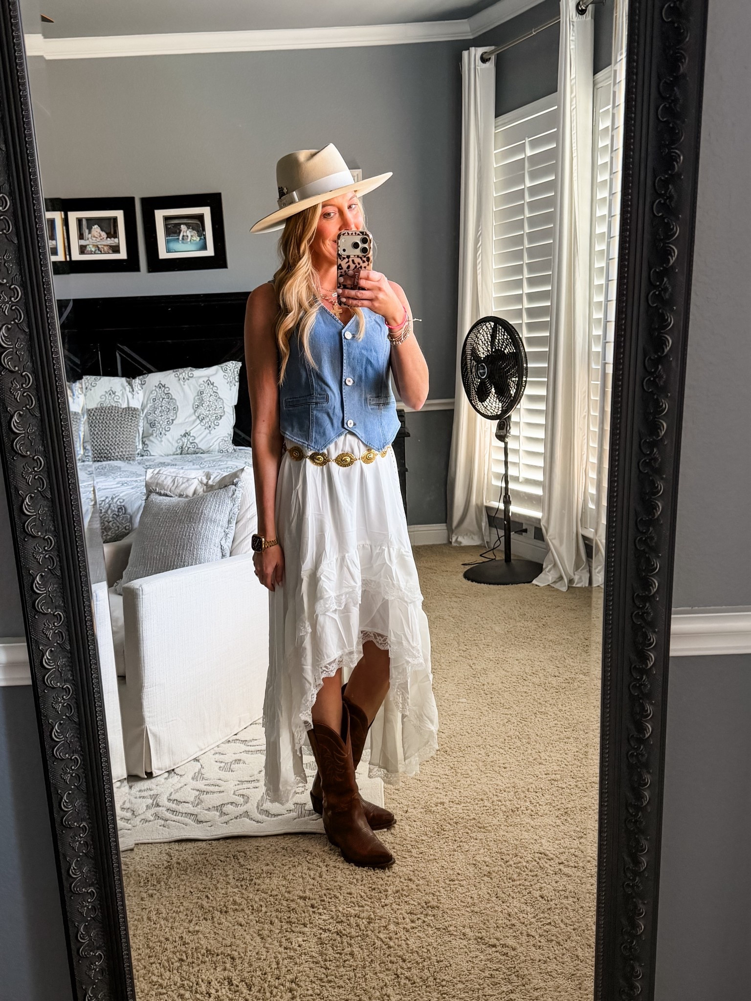 Get festival season ready with this adorable outfit. Perfect for the rodeo, country concert, trip to Nashville or a festival! I’m wearing a small in the vest and skirt. Boots run tts. 

Cowboy boots | boots | skirt | asymmetrical skirt | western skirt | maxi skirt | western outfit | country outfit | concho belt | western belt | denim vest | jean vest | casual outfit | Amazon | @Target | date night | cowboy hat 



#LTKFestival #LTKSaleAlert #LTKootd